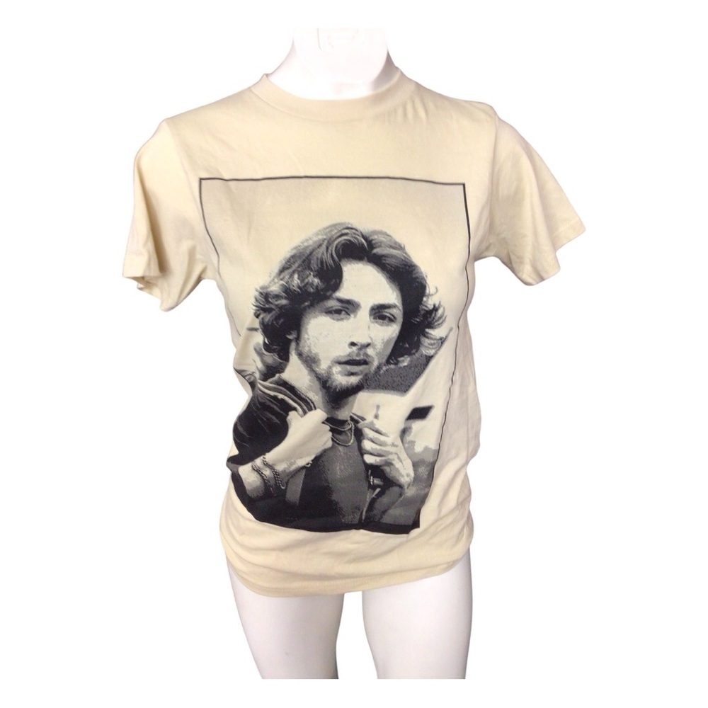 Cream Graphic Tee with Retro Print